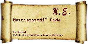 Matriszottó Edda névjegykártya